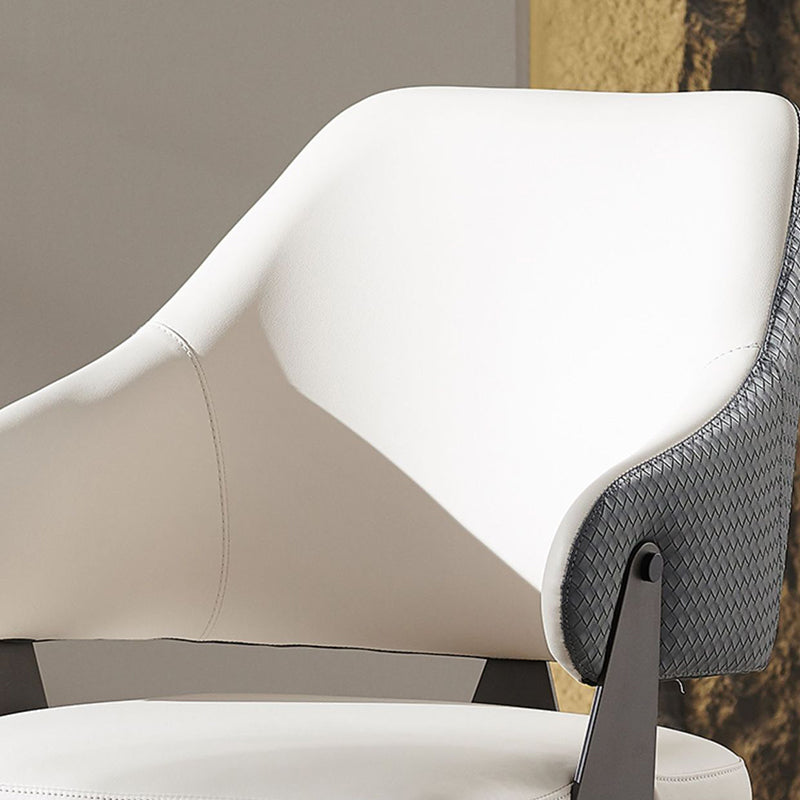 Scandinavian Leather Steel Lozenge Dining Chair