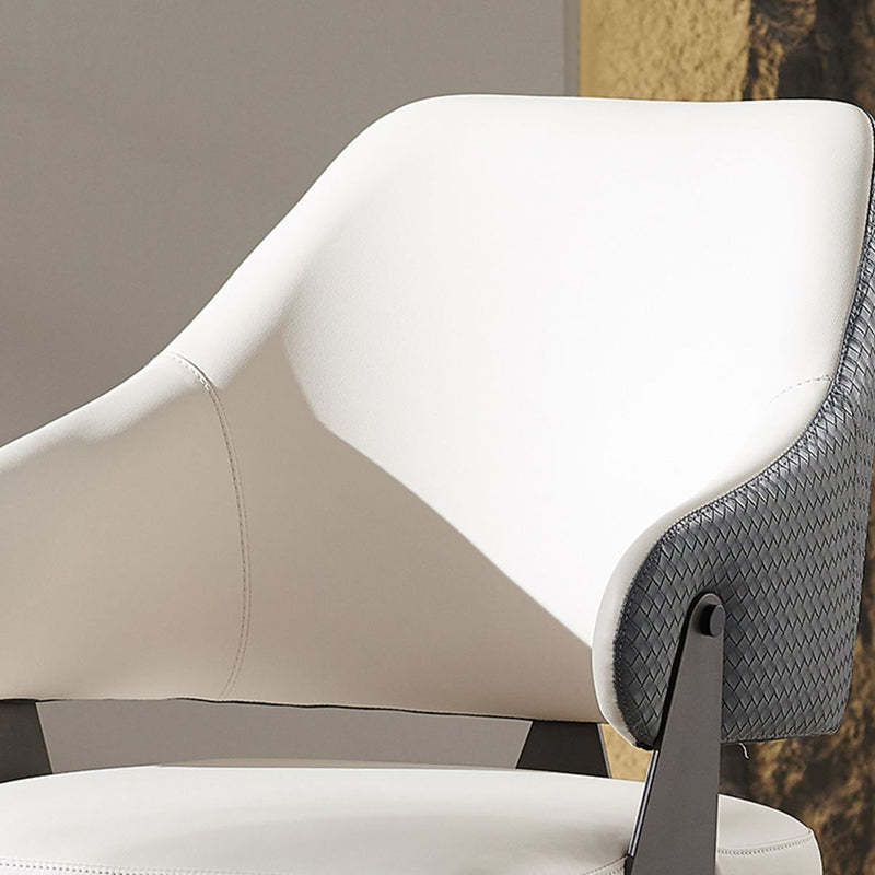 Scandinavian Leather Steel Lozenge Dining Chair
