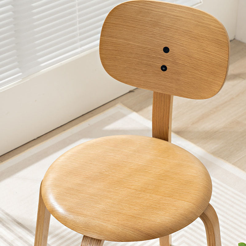 Minimalist Round Cushion Wood Dining Chair — Black & Cushion