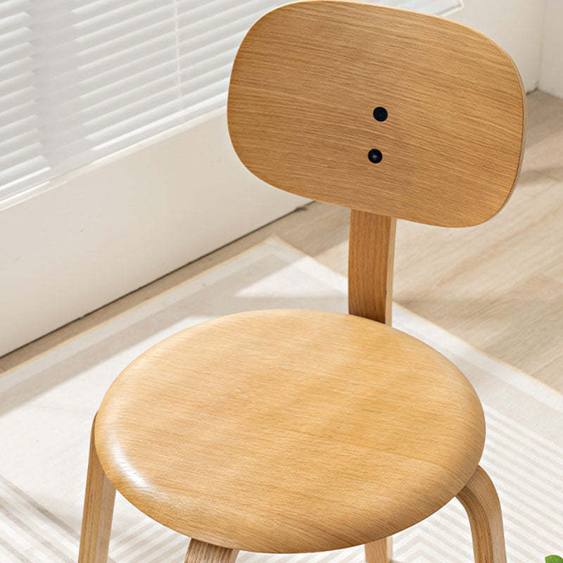 Minimalist Round Cushion Wood Dining Chair — Black & Cushion
