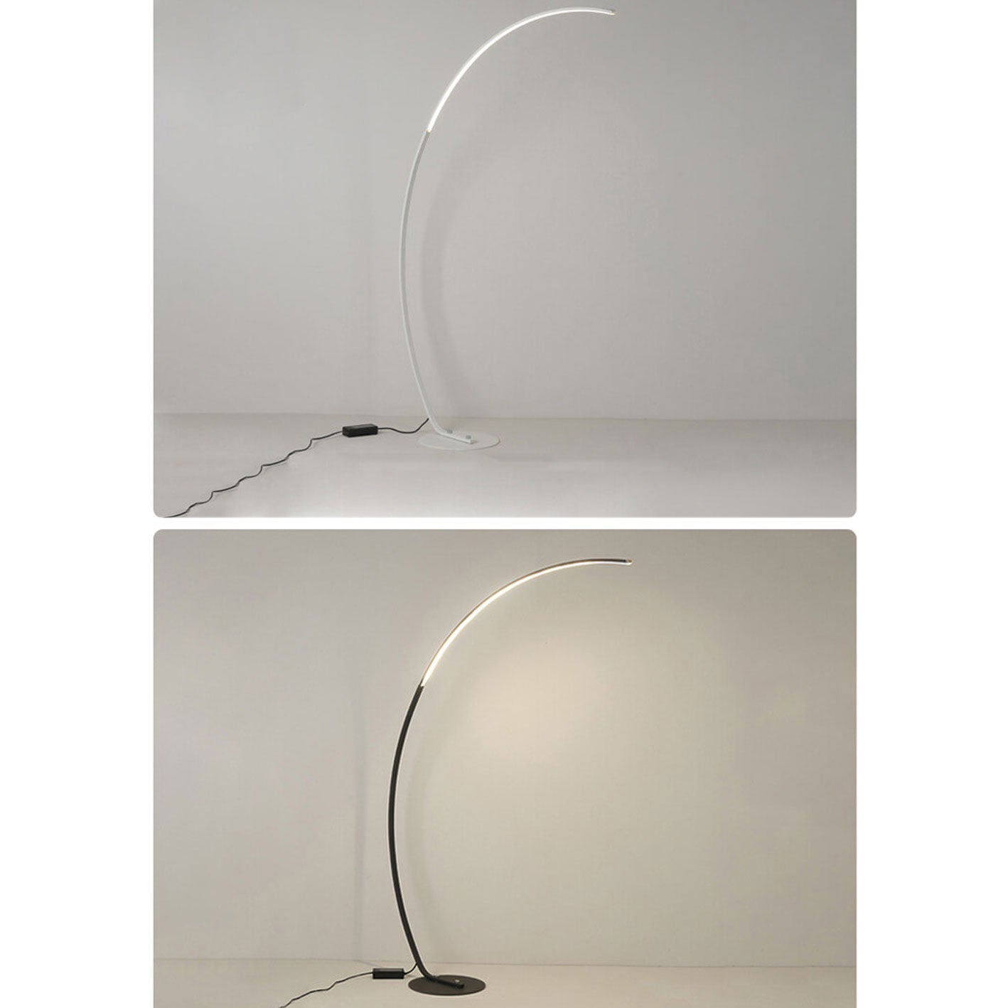 Minimalist Curved Line LED Aluminum Floor Lamp — White / Warm Light (3000K) / 220V-240V For UK/AU