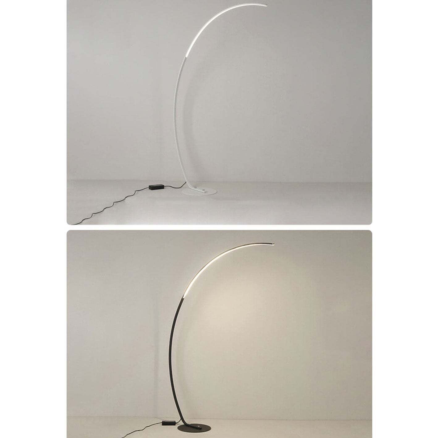 Minimalist Curved Line LED Aluminum Floor Lamp — White / Warm Light (3000K) / 220V-240V For UK/AU