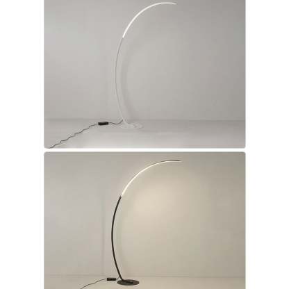 Minimalist Curved Line LED Aluminum Floor Lamp — White / Warm Light (3000K) / 220V-240V For UK/AU