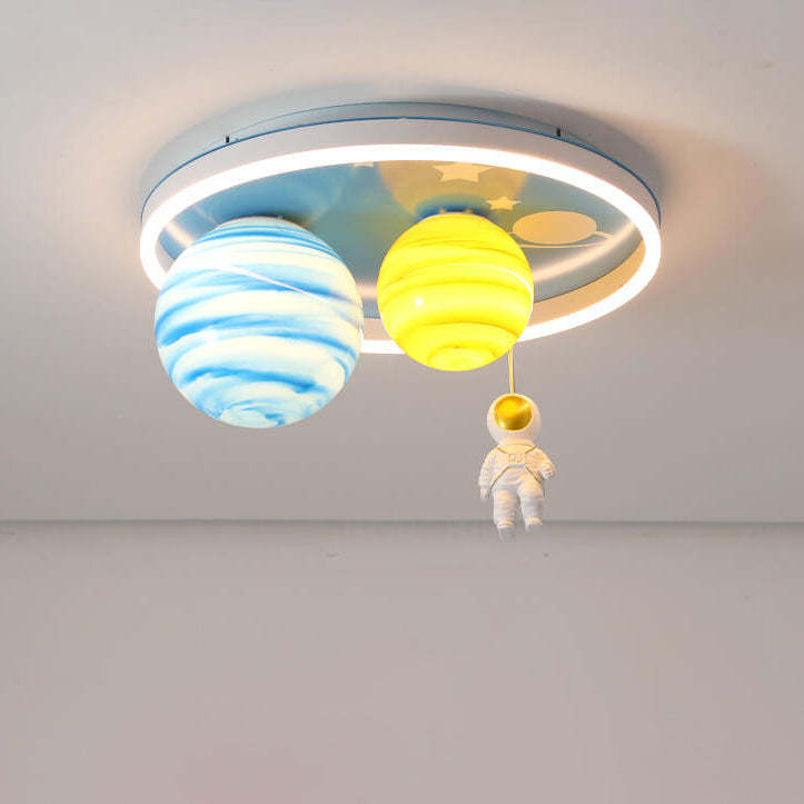 Astronaut Planet Round Kids Flush Mount Light — White Light (5000K) / 220V-240V For UK/AU