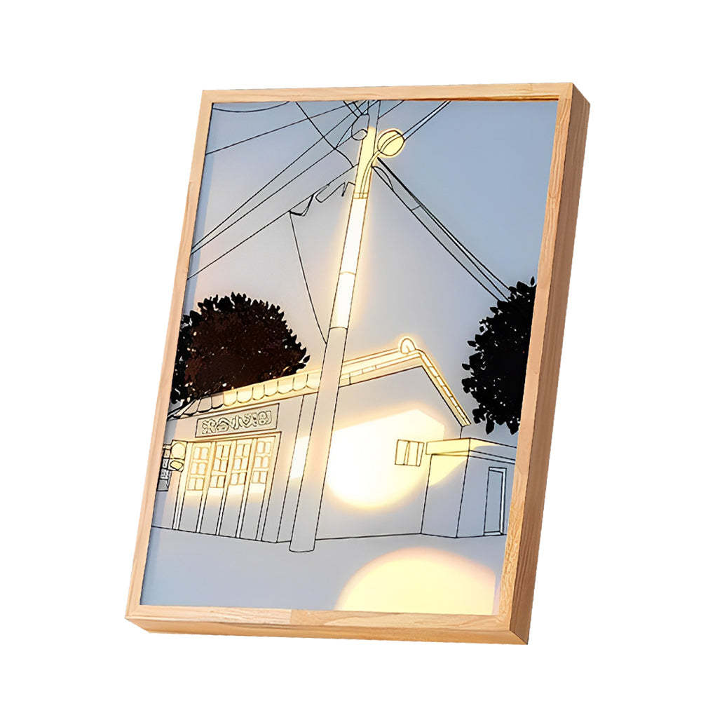 Wood Frame Ins Touch Dimmable LED Sunshine Night Light