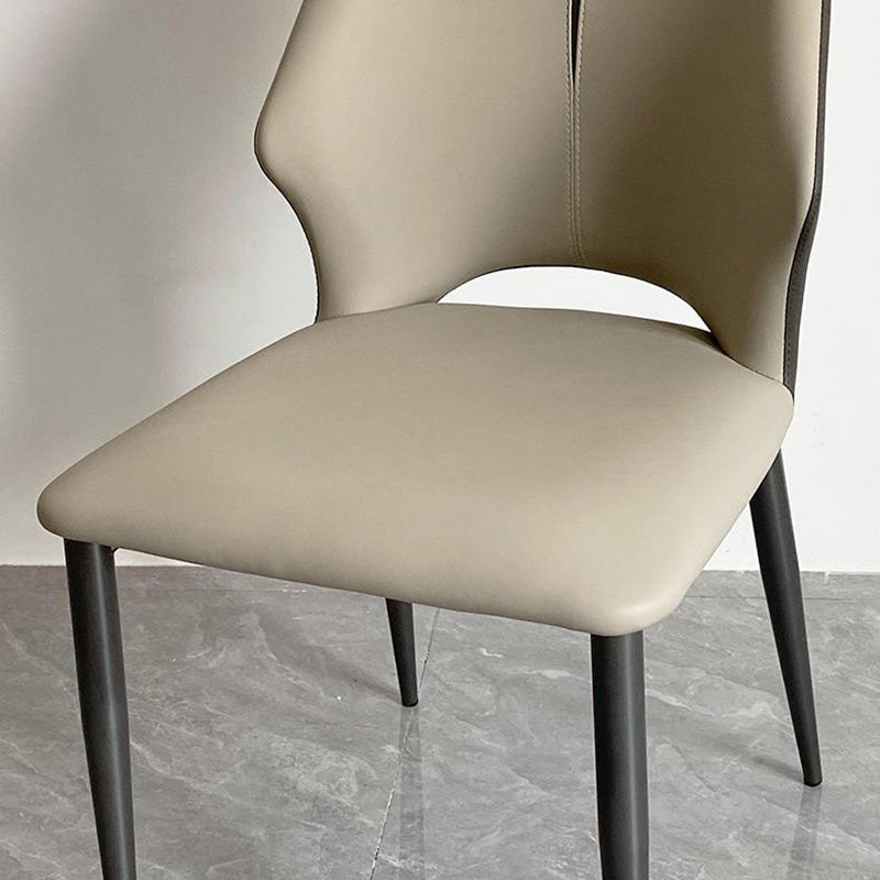Contemporary Microfiber Leather Steel Dining Chair