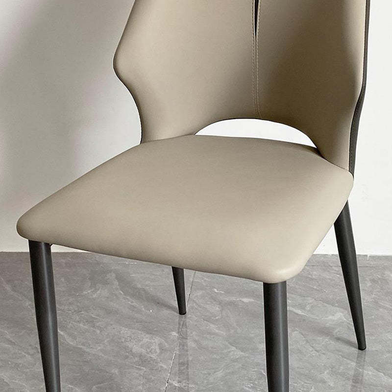 Contemporary Microfiber Leather Steel Dining Chair
