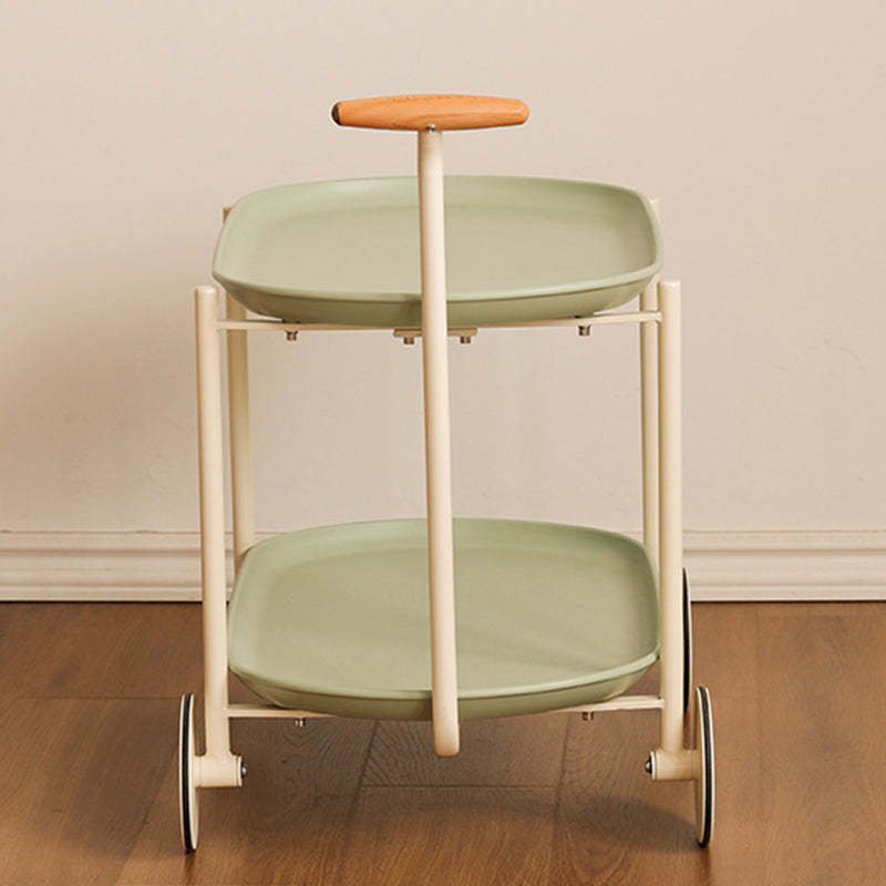 Contemporary Wood Metal Oval End Table 2-Tier
