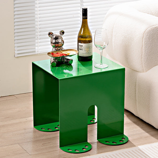 Scandinavian Iron Square End Table — Haze Blue