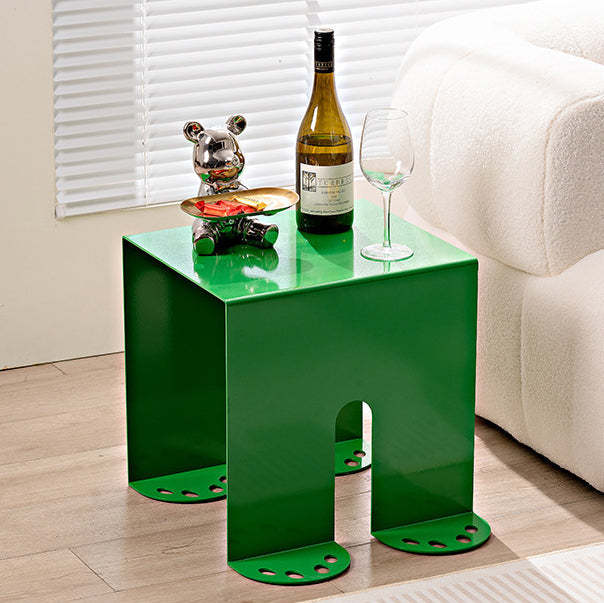 Scandinavian Iron Square End Table — Haze Blue