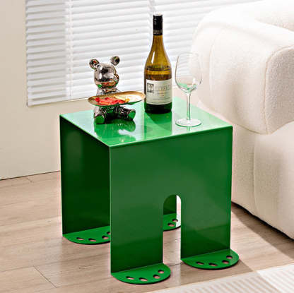 Scandinavian Iron Square End Table — Haze Blue