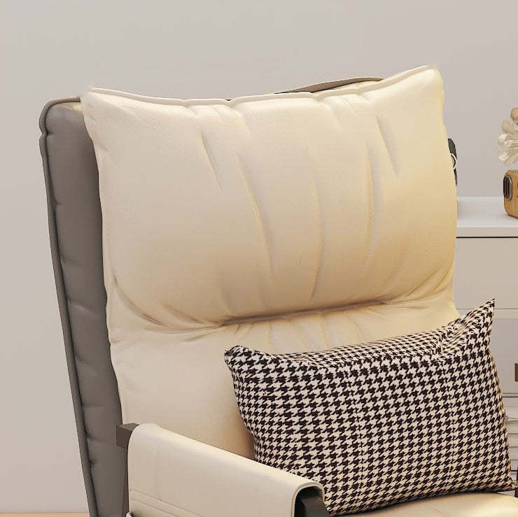 Minimalist Rectangular Leather Steel Armchair