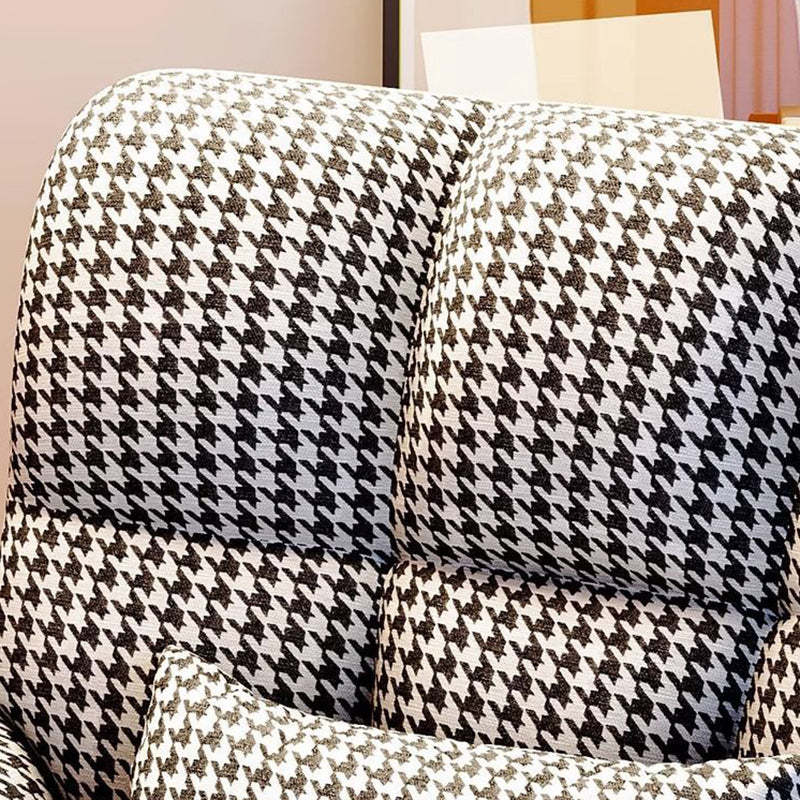 Houndstooth Flannel Tapered Leg Vanity Stool