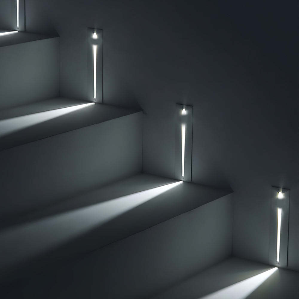 Vertical Motion Sensor LED Stair Light Wall Recessed Contemporary Lighting For Indoor and Outdoor Steps-Lighom
