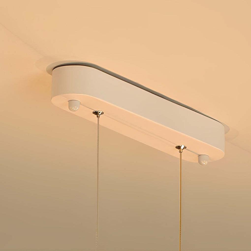 Long Strip Wave Branch Dimmable LED White Modern Chandelier