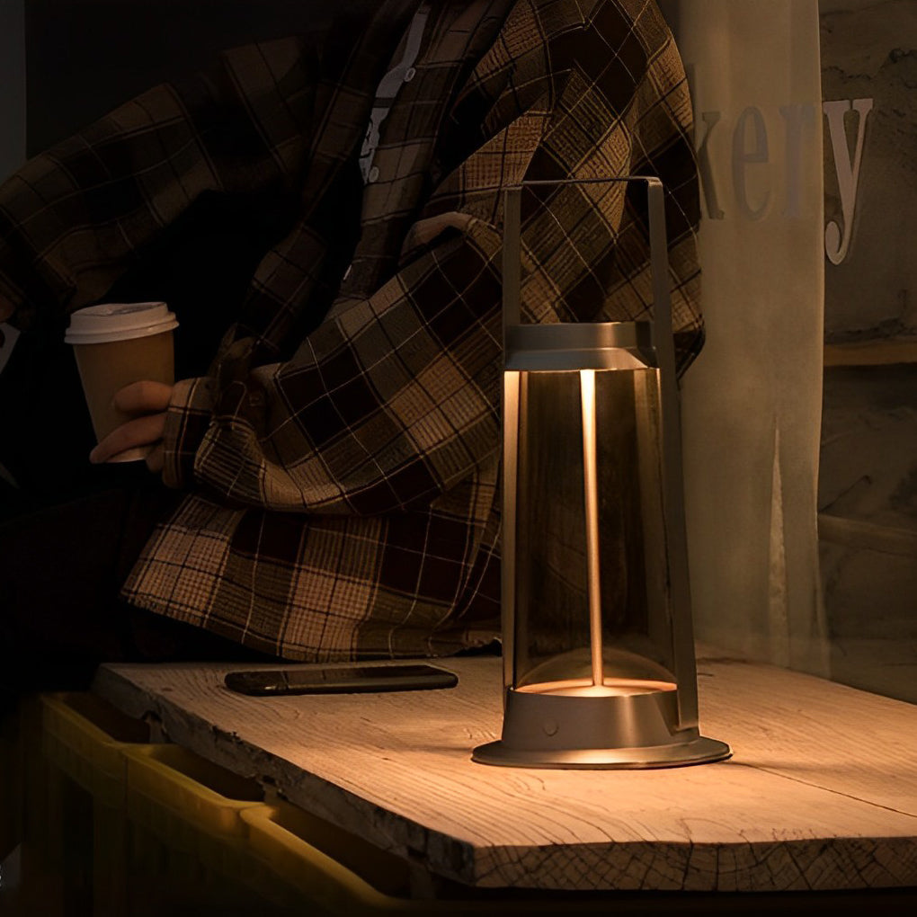 Touch portable synthetic outdoor lanterns & lamps for patio — Polished Chrome