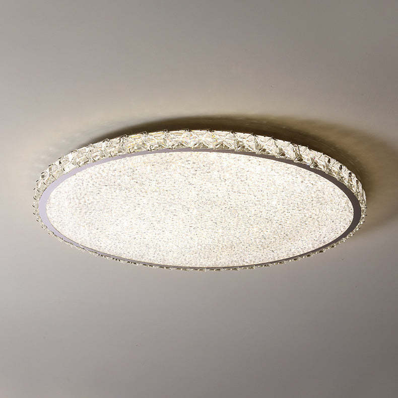 Modern Stainless Steel Crystal Rectangular LED Flush Light