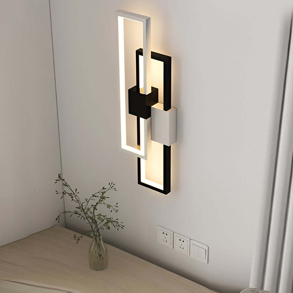 Rectangular Three-Color Nordic LED Wall Light — Gold / White