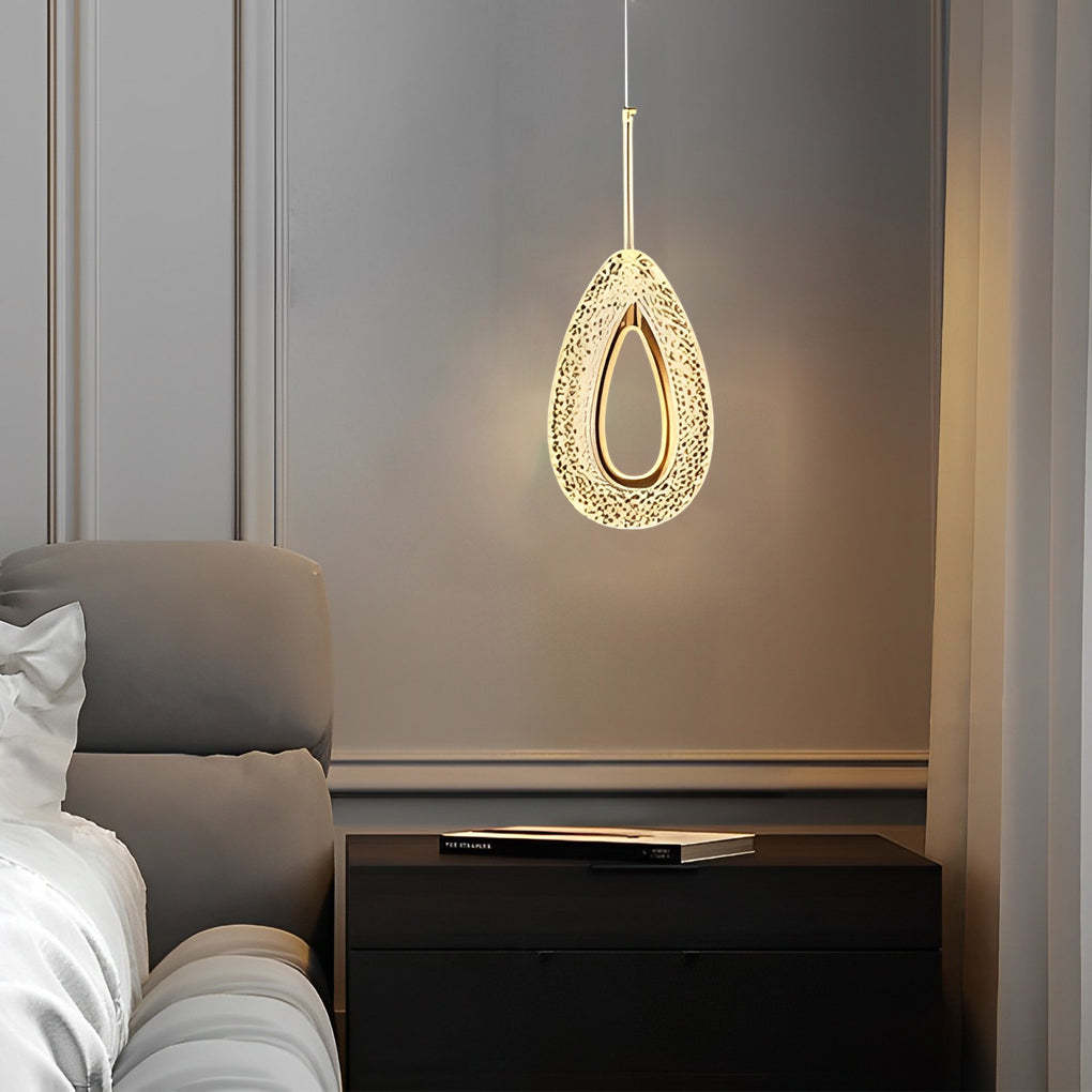 Circle Water Drop Minimalist Dimming Modern — Round / 1-Light / Warm White