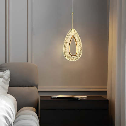 Circle Water Drop Minimalist Dimming Modern — Round / 1-Light / Warm White