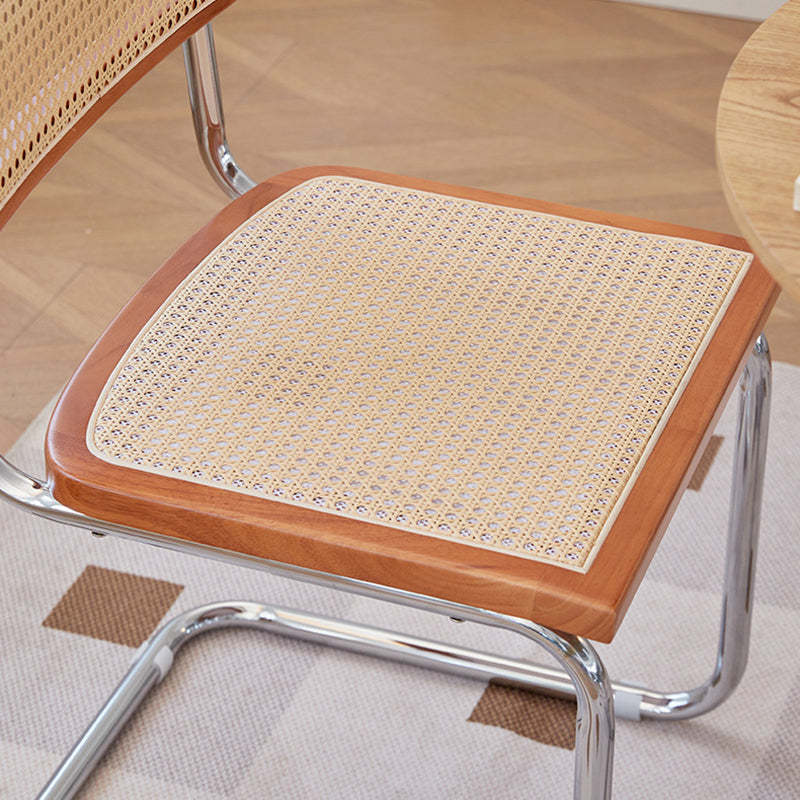 Scandinavian Curved Rattan Iron Dining Chair