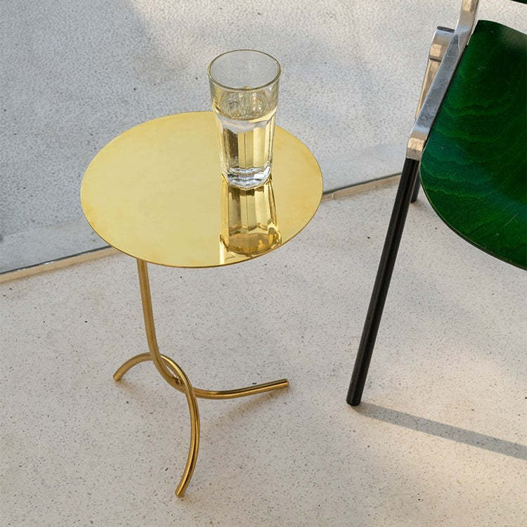Minimalist J-Shape Steel Coffee Table — Silver