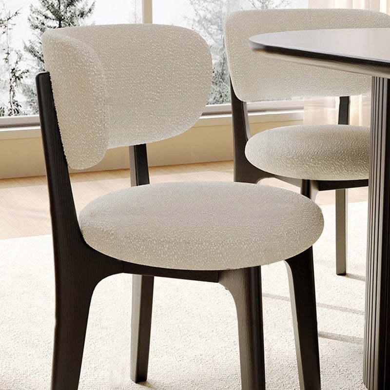 Round Velvet Wooden Dining Chair