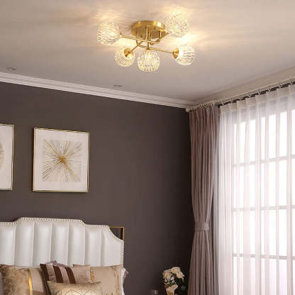 Mid-Century Copper 5-Light Ceiling Light — 110V-120V For US/CA