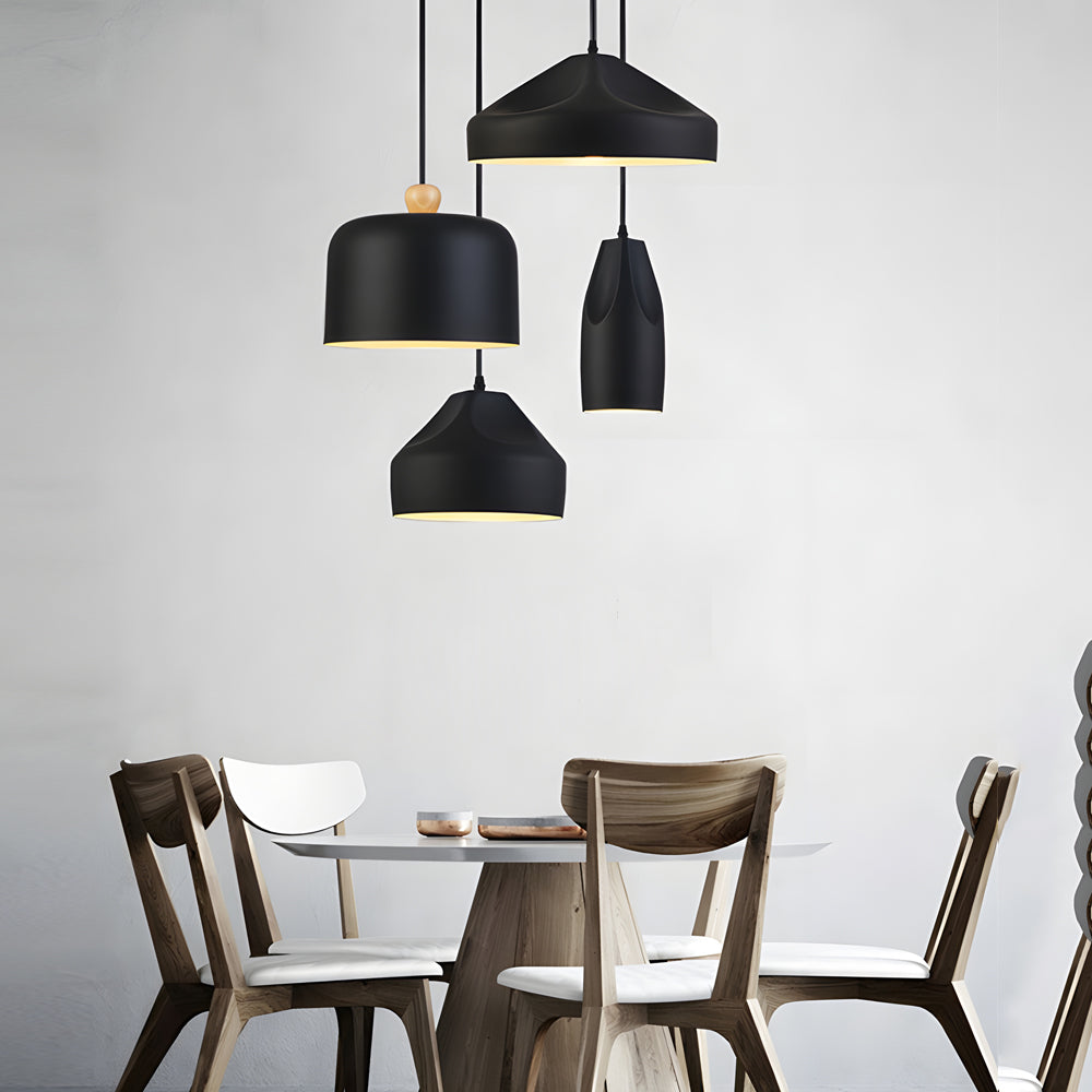 Pleat Box LED Black White Aluminum Pendant Light