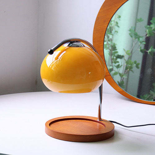 Vintage Glass Dome Solid Wood Melting Wax Table Lamp