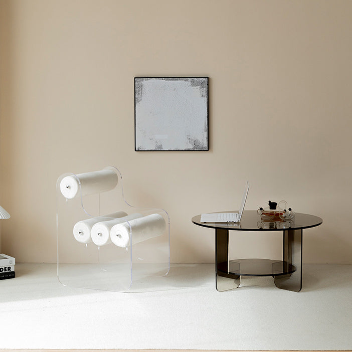 Contemporary Cylinder Acrylic Fabric Chair