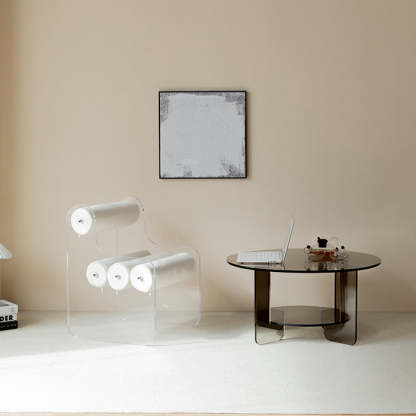 Contemporary Cylinder Acrylic Fabric Chair