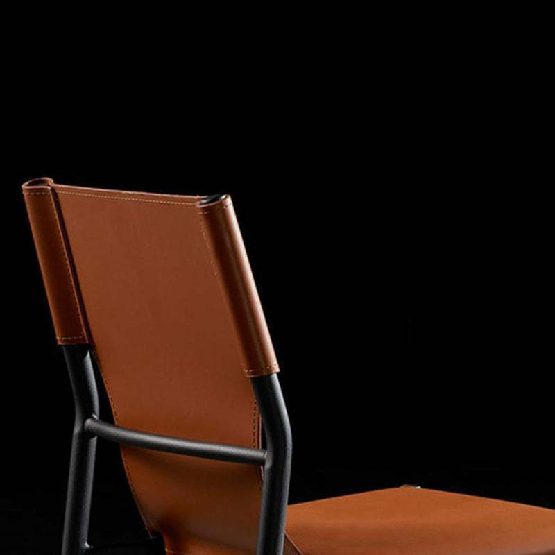 Nordic Leather Steel Stackable Dining Chair