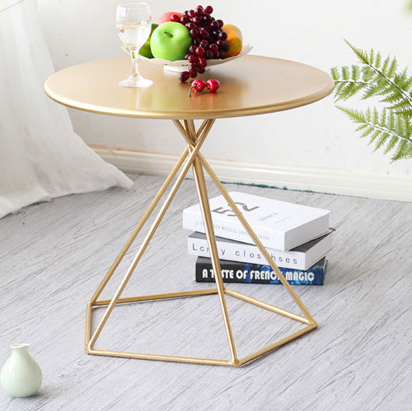 Luxury Metal Pentagram Base End Table