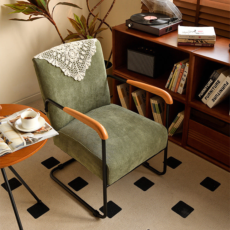 Nordic Iron Fabric Armchair - Green