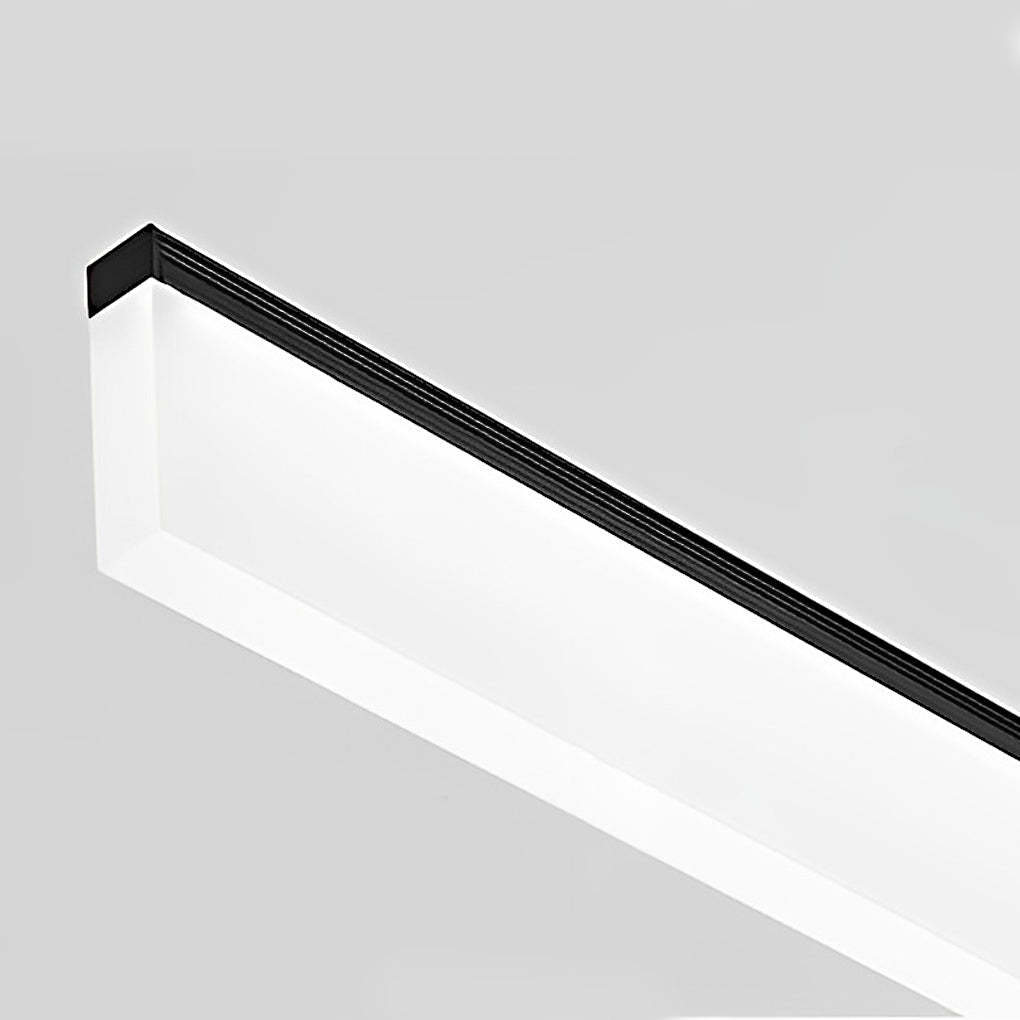 Minimalist Linear Strip Dimmable LED Black Chandelier