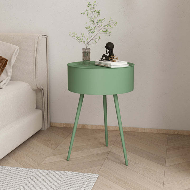 Minimalist Round Iron 1-Storage Nightstand