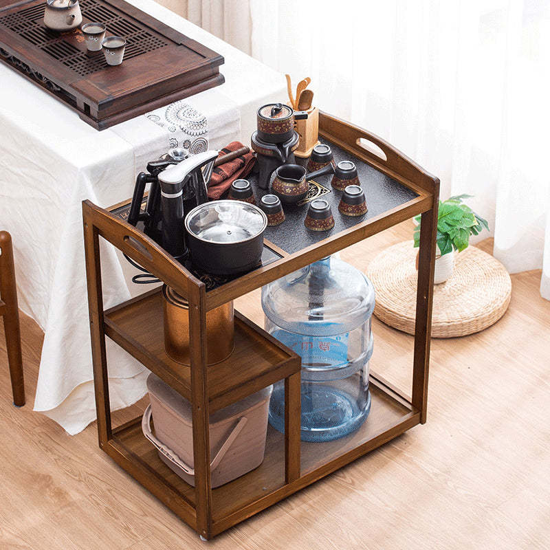 Minimalist Solid Wood 3-Tier End Table — Covered