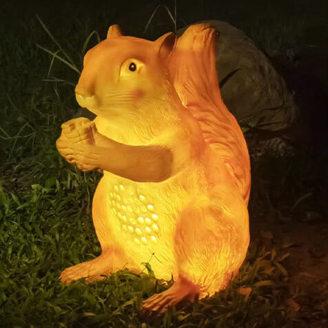 Solar Rabbit Squirrel Resin LED Outdoor Landscape Light