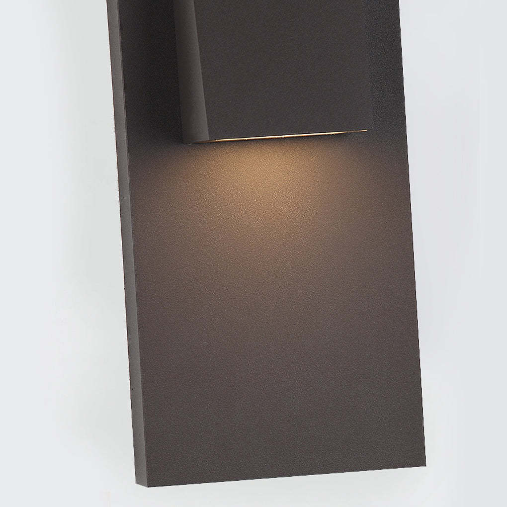 Rectangle Waterproof LED Black Modern Outdoor Wall Lamp Wall Light Fixture-Lighom