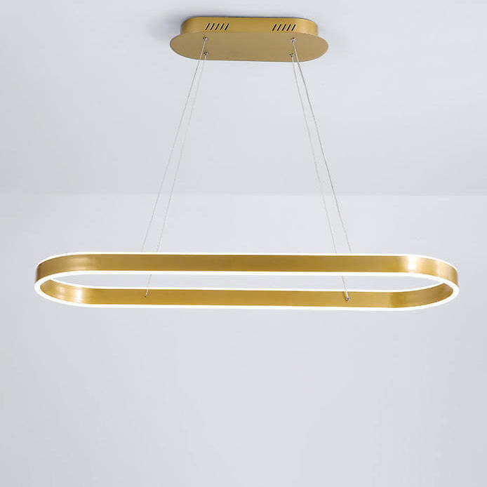 Minimalist Luxury Oval Aluminum LED Chandelier