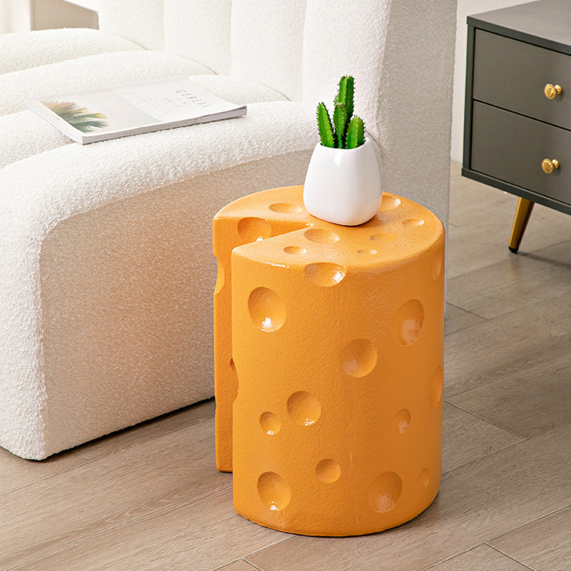 Cheese kids resin wood side tables for living room