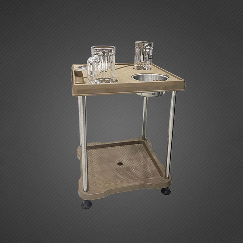 Contemporary Square Plastic Coffee Table 3-Tray — Gold