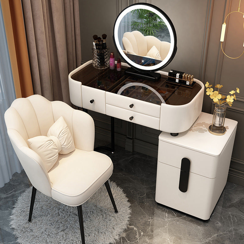 Contemporary Petal Butterfly Velvet Vanity Stool — Gray / Black