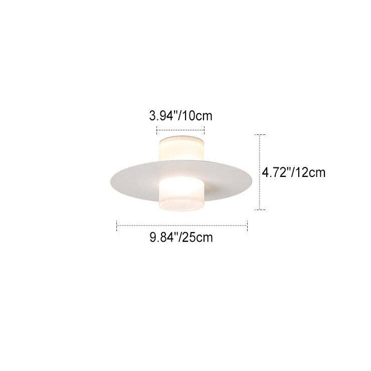 Minimalist Iron Cylindrical Disc Ceiling Light