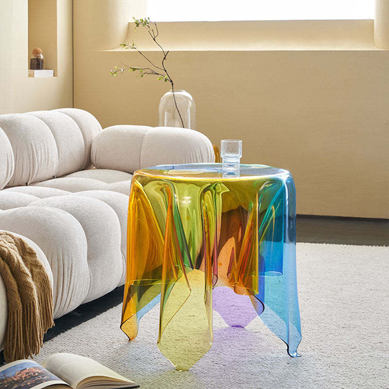 Wood acrylic wrinkle tablecloth coffee tables - nordic — 19.69" L x 19.69" W x 22.83" H