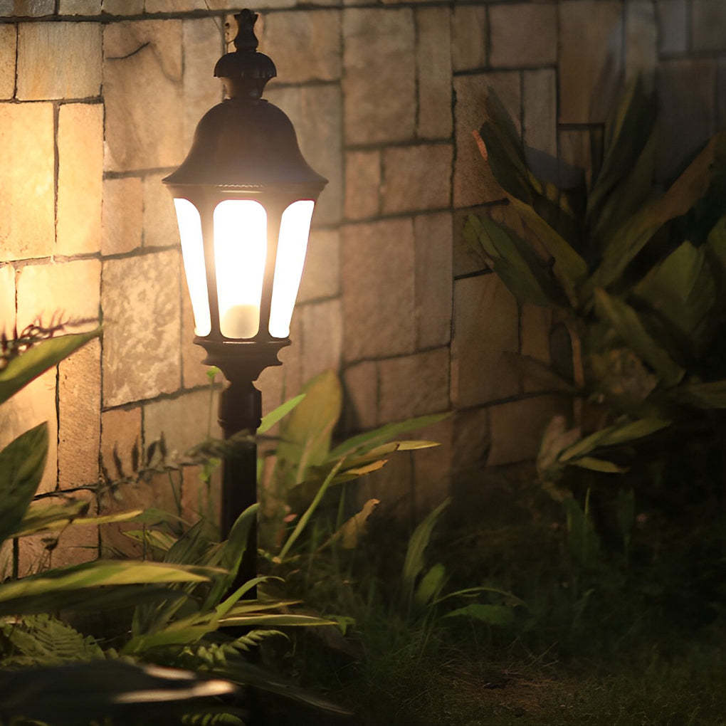 Elegant European-Style Black LED Outdoor Pathway Lamp Post-Lighom