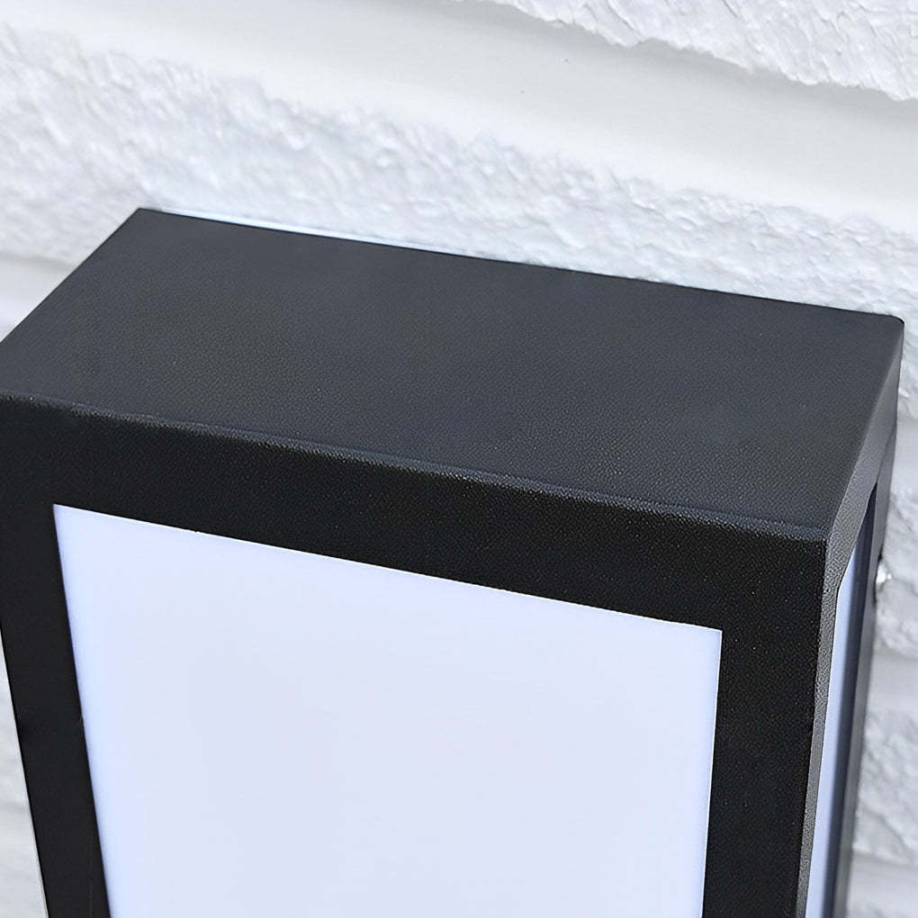 Rectangular LED Waterproof Black Modern Outdoor Exterior Light Wall Lamp-Lighom