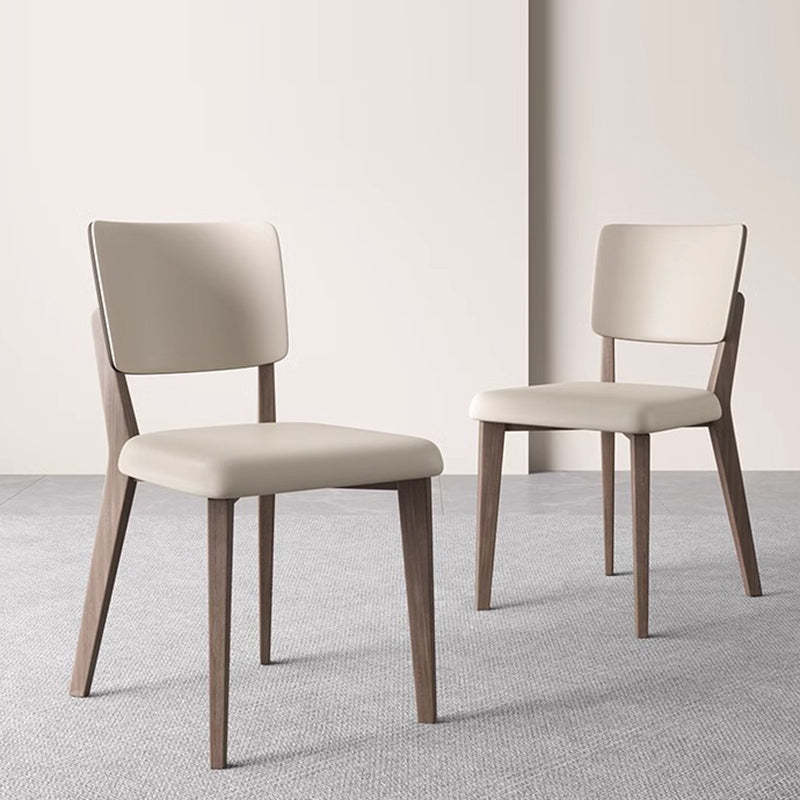 Nordic Leather Solid Wood Dining Chair
