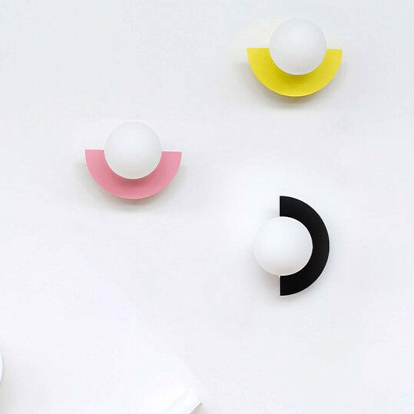 Minimalist Glass Spherical Colorful Semicircle Wall Sconce